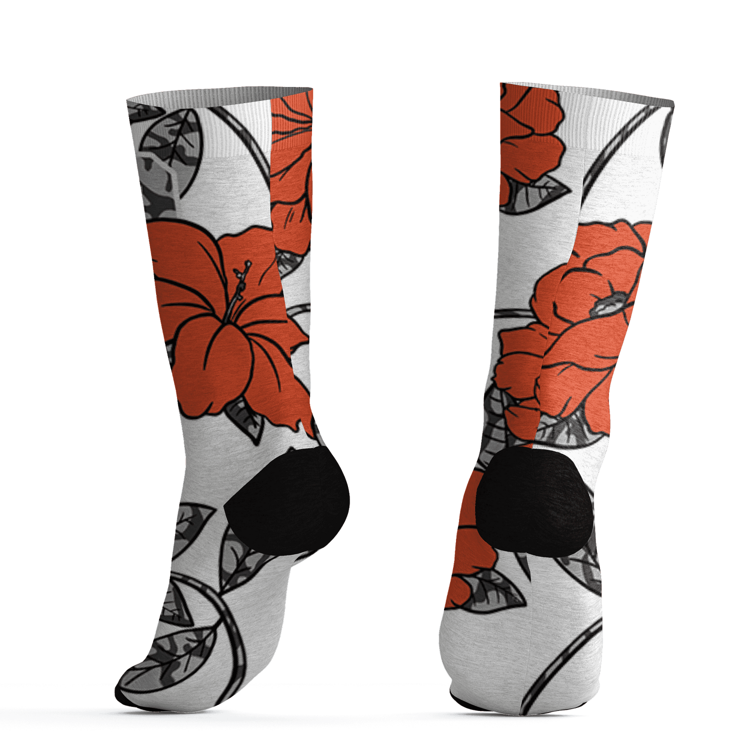 Georgia Peach 3s Socks Match 23 Floral 3D All-Over Print Flower - NastyJamz