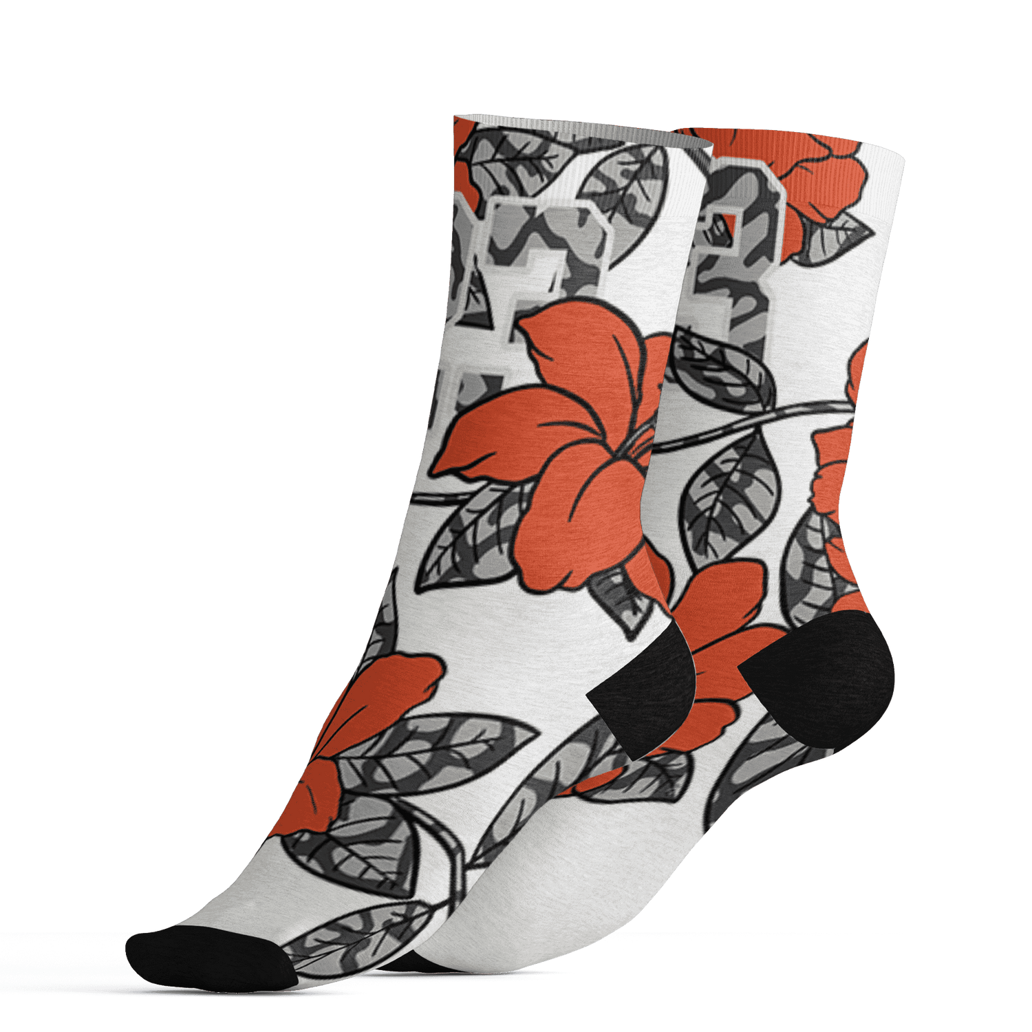 Georgia Peach 3s Socks Match 23 Floral 3D All-Over Print Flower - NastyJamz