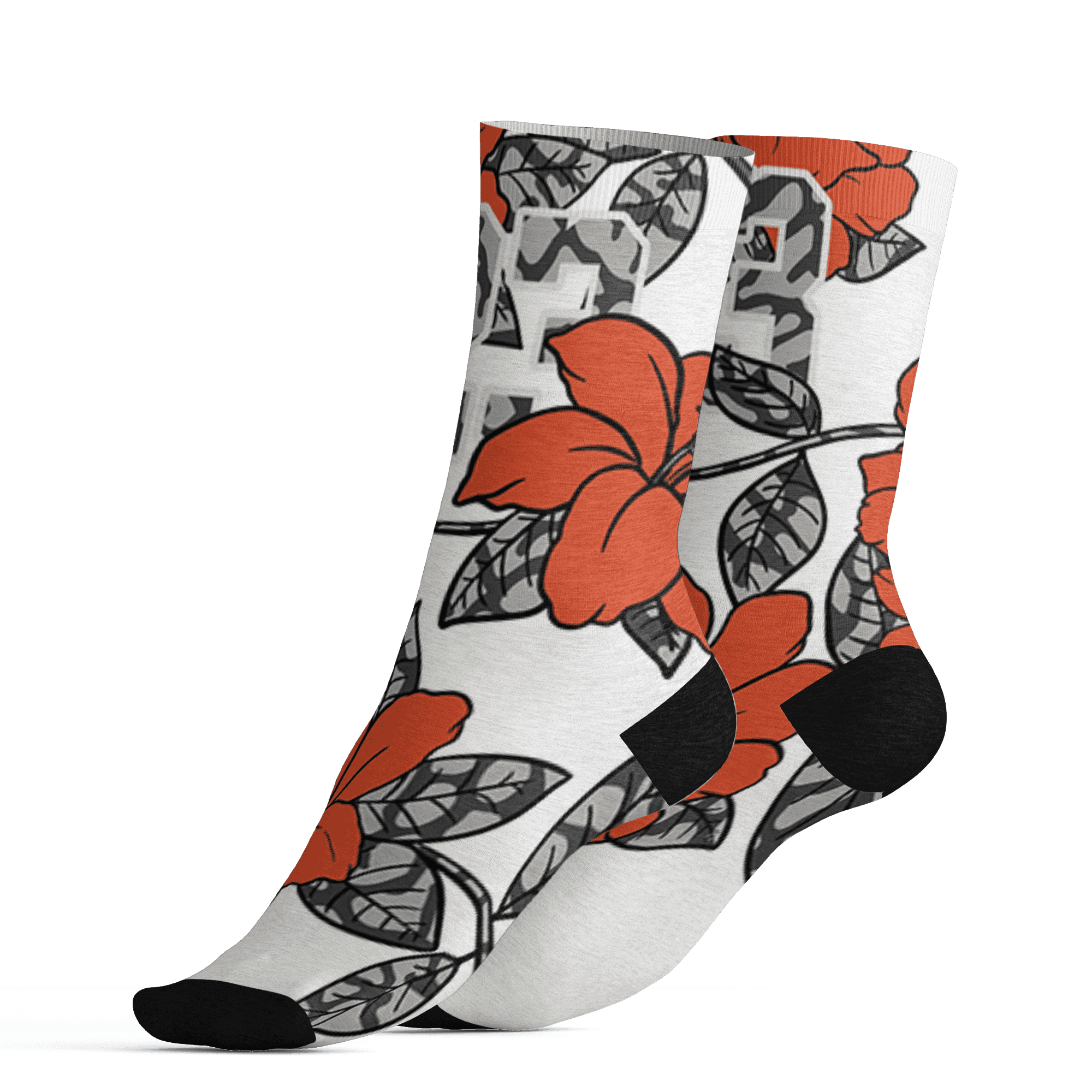 Georgia Peach 3s Socks Match 23 Floral 3D All-Over Print Flower - NastyJamz