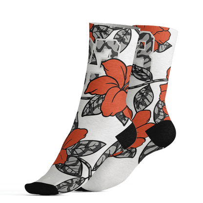 Georgia Peach 3s Socks Match 23 Floral 3D All-Over Print Flower - NastyJamz