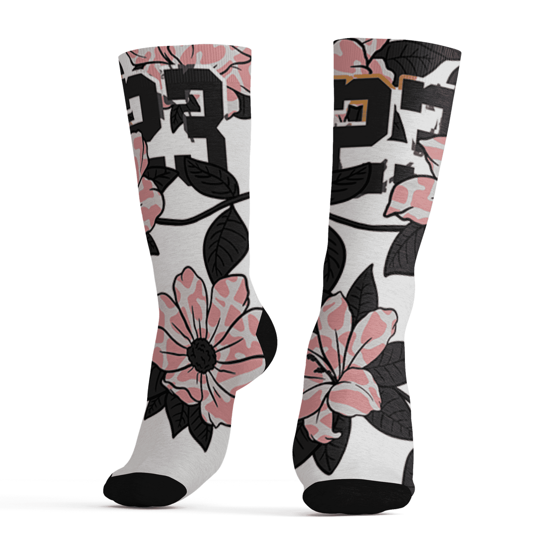 Red Stardust 3s Socks Match 23 Floral 3D All-Over Print Flower - NastyJamz