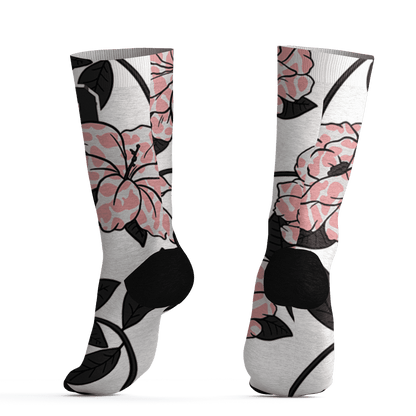 Red Stardust 3s Socks Match 23 Floral 3D All-Over Print Flower - NastyJamz