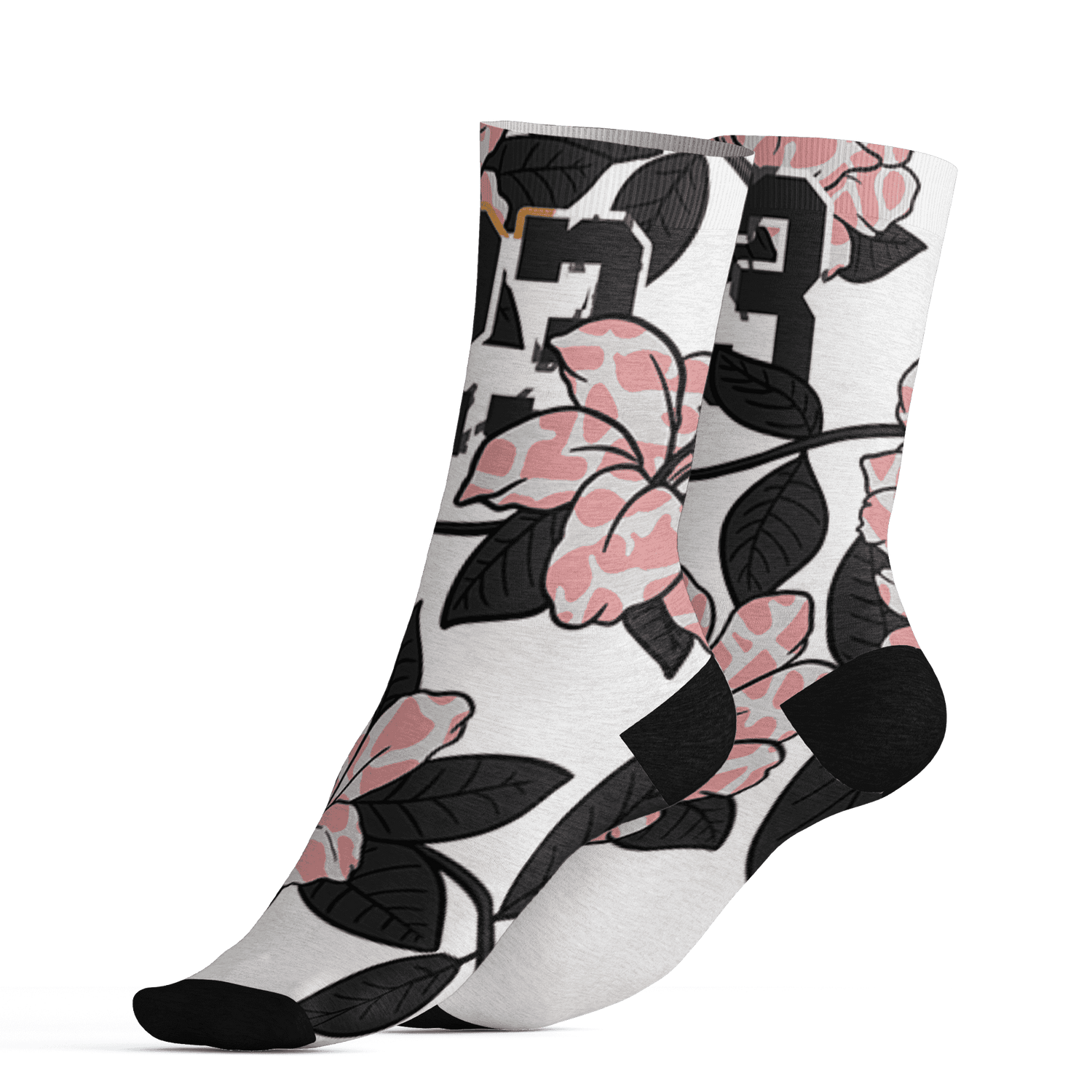 Red Stardust 3s Socks Match 23 Floral 3D All-Over Print Flower - NastyJamz