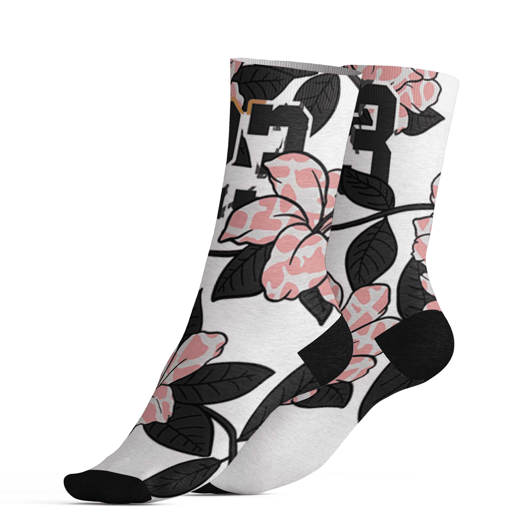 Red Stardust 3s Socks Match 23 Floral 3D All-Over Print Flower - NastyJamz