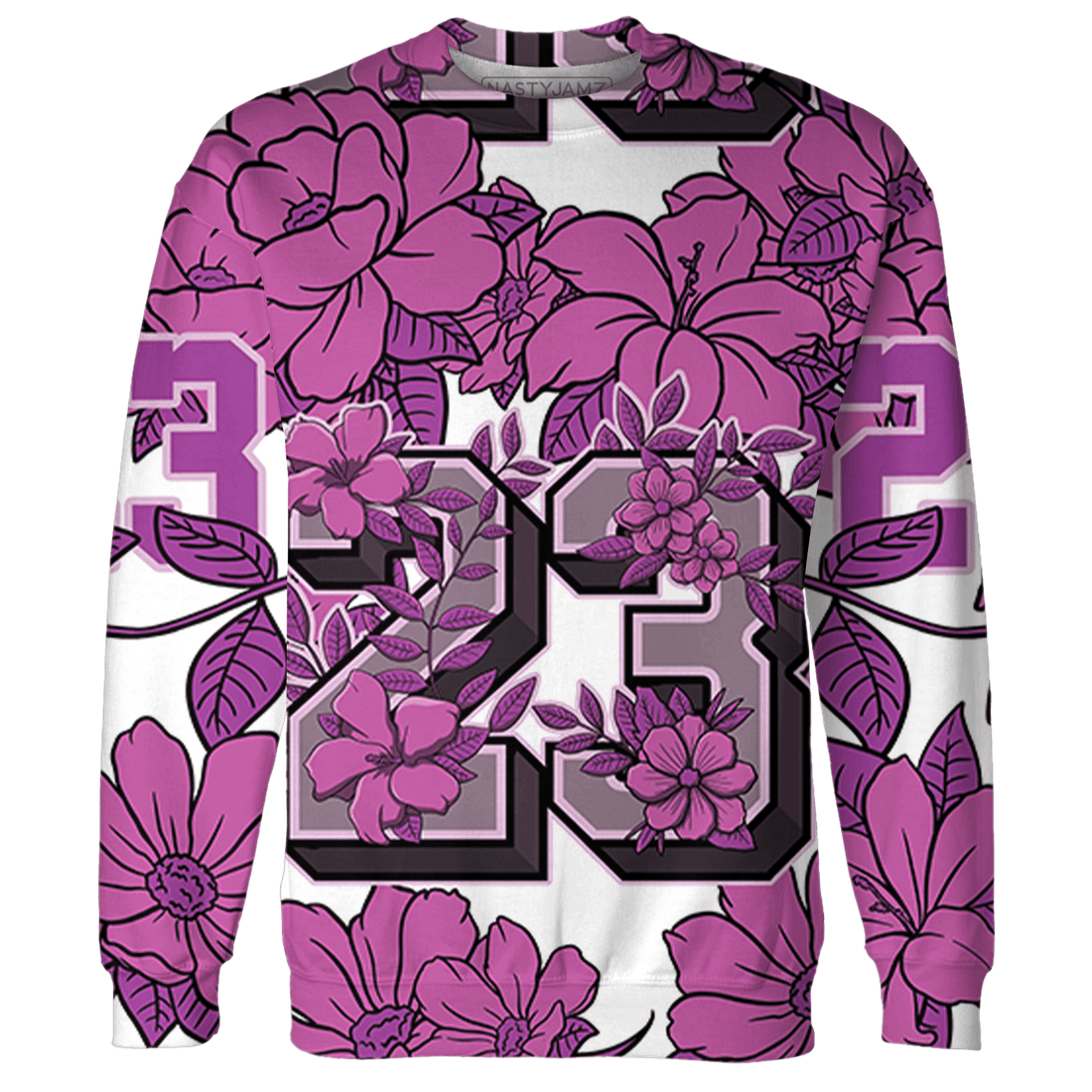 GS Hyper Violet 4s Sweatshirt Match 23 Floral 3D All-Over Print Flower - NastyJamz