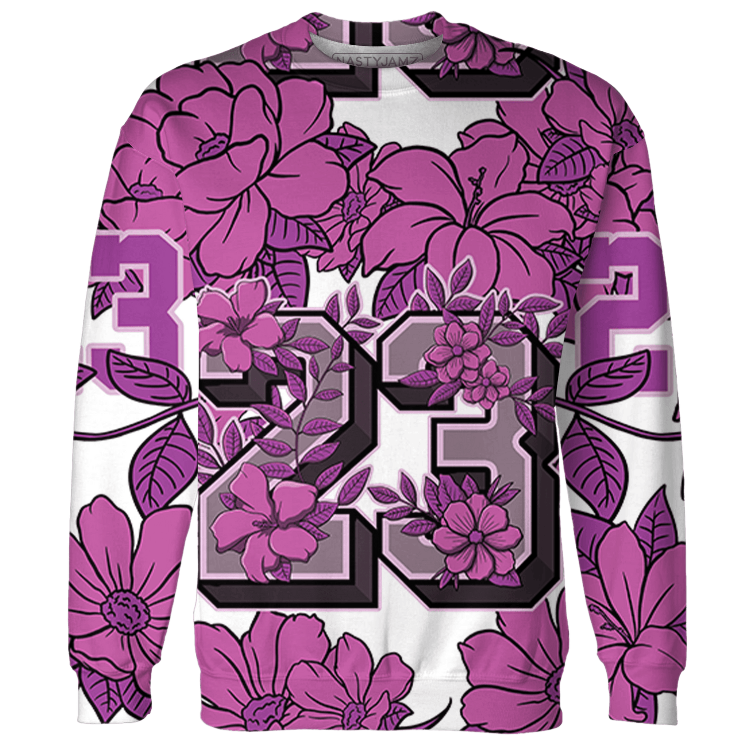GS Hyper Violet 4s Sweatshirt Match 23 Floral 3D All-Over Print Flower - NastyJamz