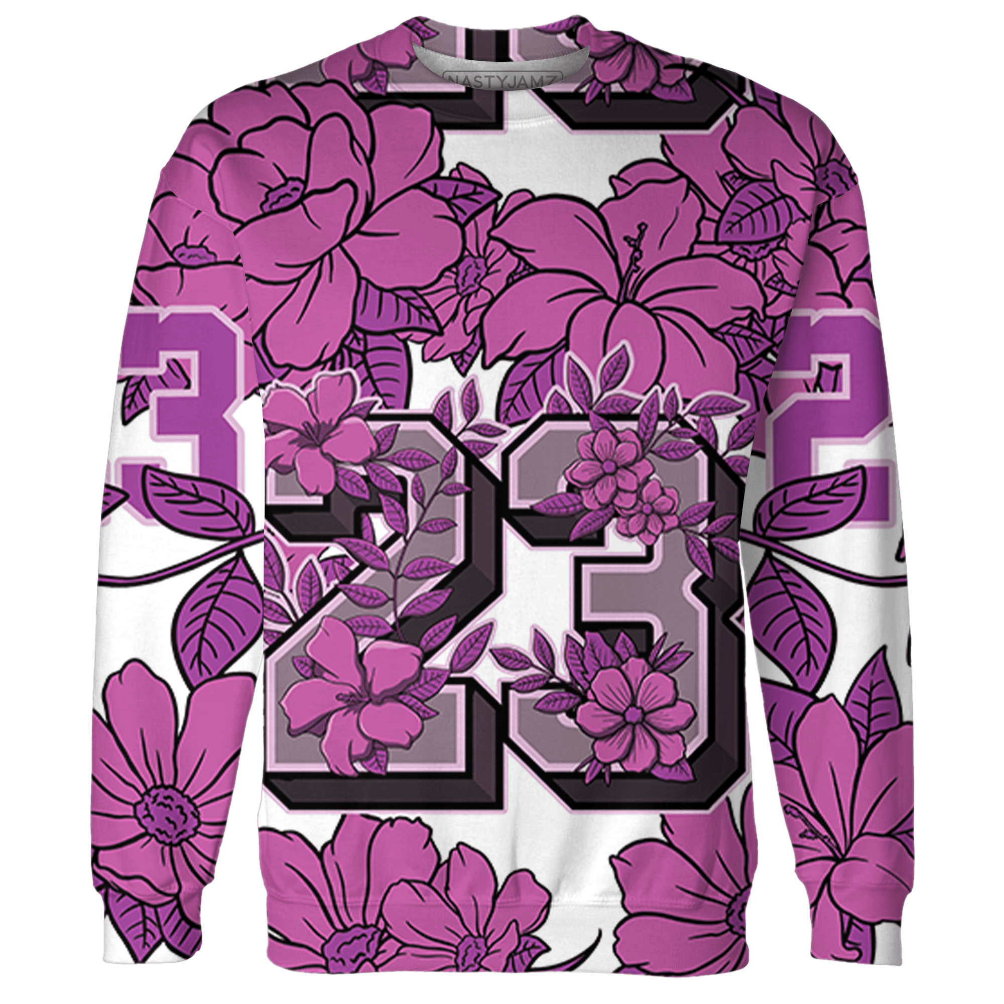 GS Hyper Violet 4s Sweatshirt Match 23 Floral 3D All-Over Print Flower - NastyJamz