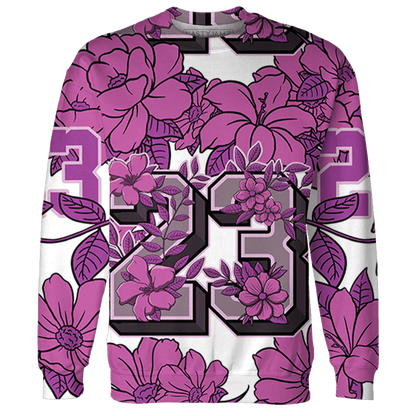 GS Hyper Violet 4s Sweatshirt Match 23 Floral 3D All-Over Print Flower - NastyJamz