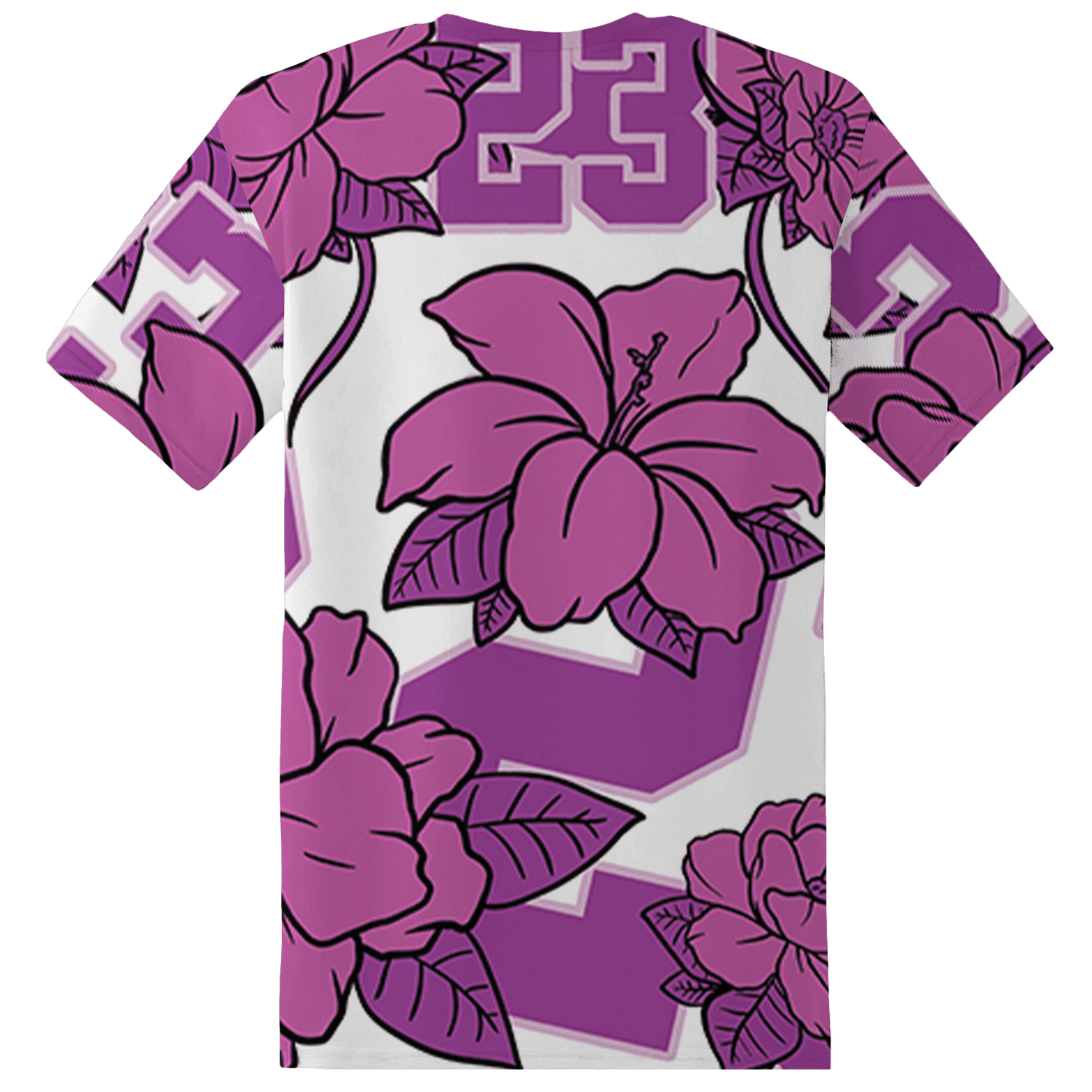 GS Hyper Violet 4s T Shirt Match 23 Floral 3D All-Over Print Flower - NastyJamz