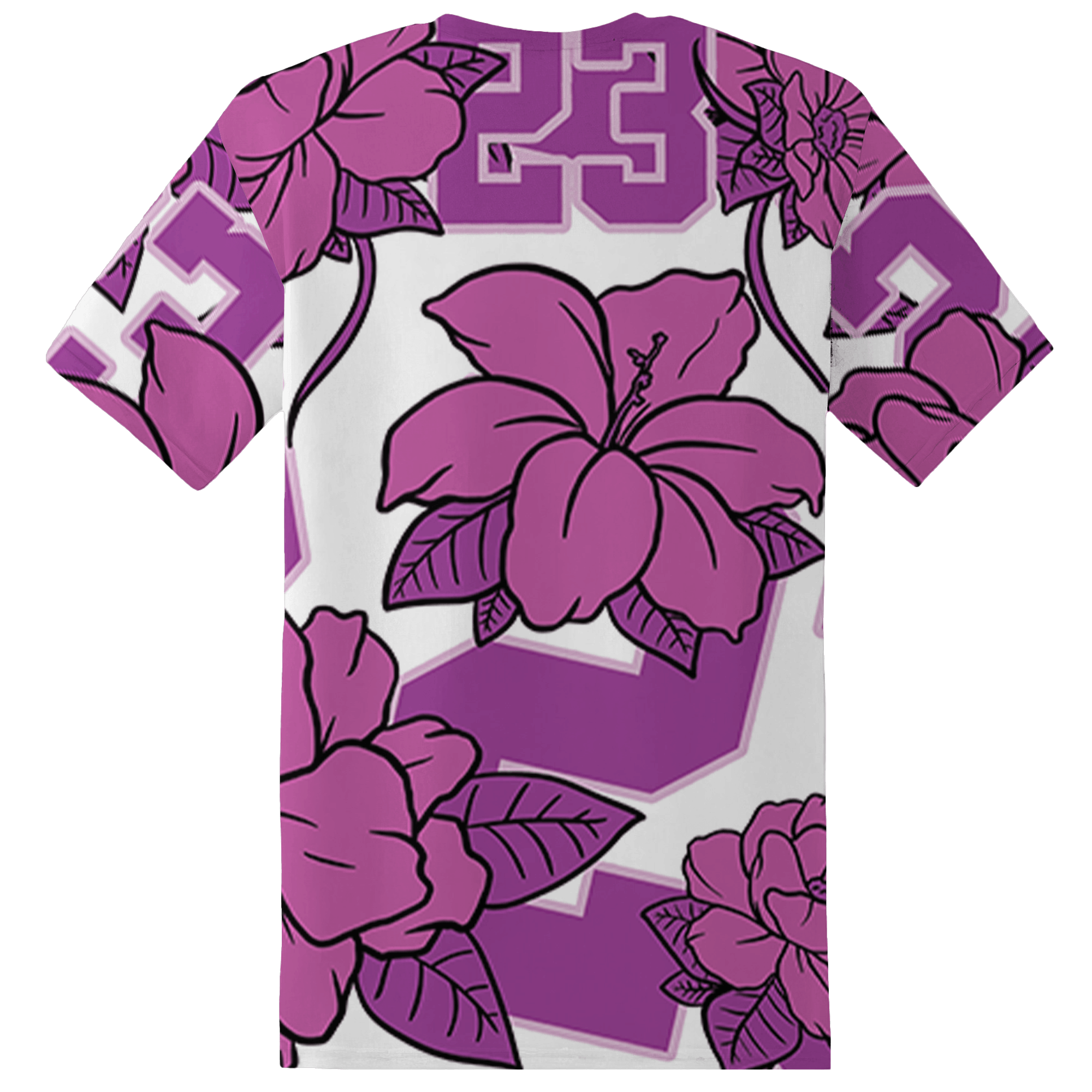 GS Hyper Violet 4s T Shirt Match 23 Floral 3D All-Over Print Flower - NastyJamz