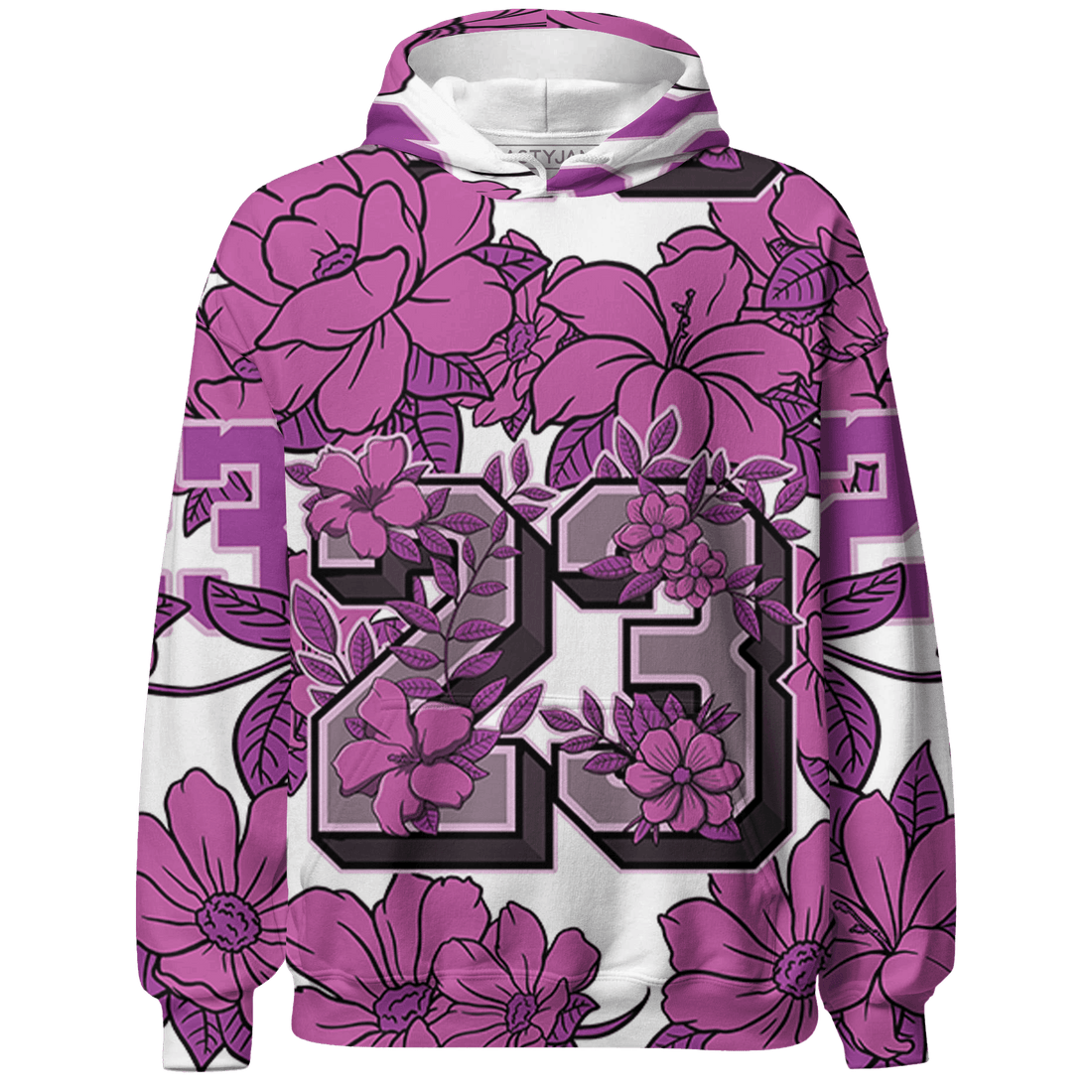 GS Hyper Violet 4s Hoodie Match 23 Floral 3D All-Over Print Flower - NastyJamz