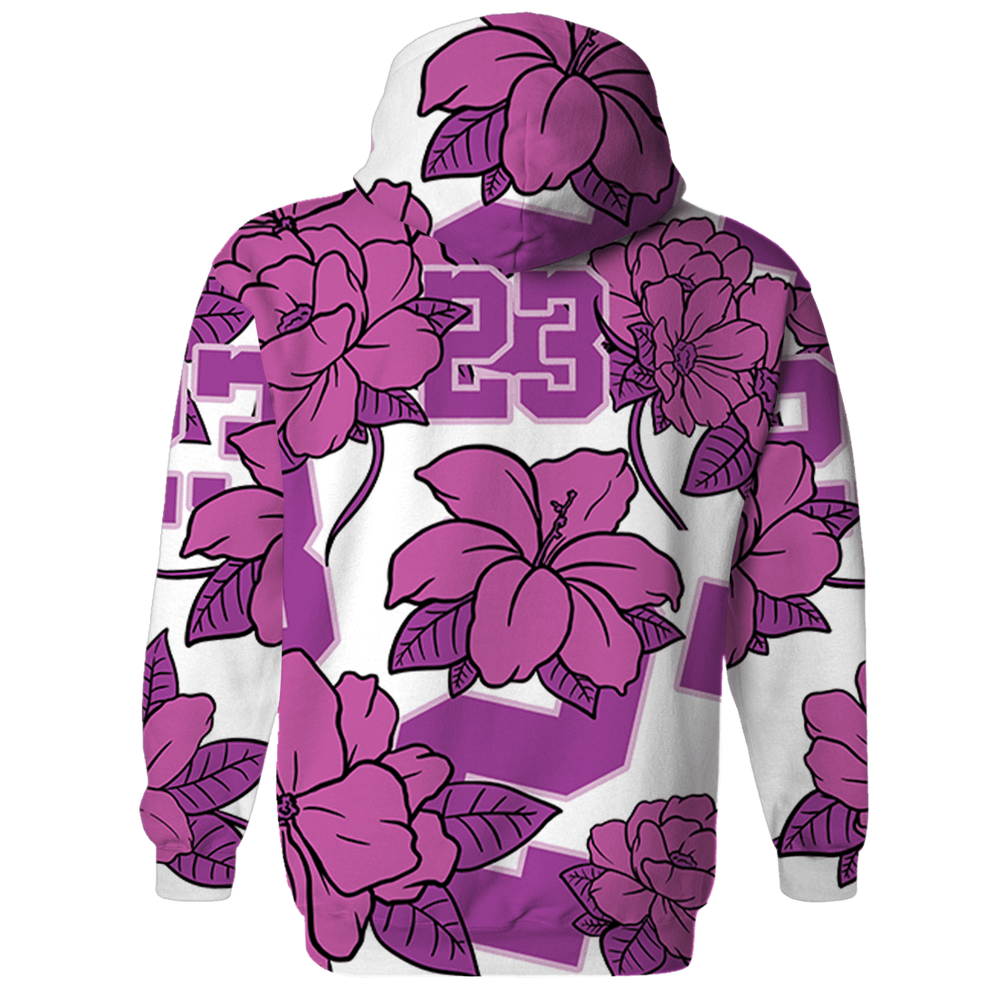 GS Hyper Violet 4s Hoodie Match 23 Floral 3D All-Over Print Flower - NastyJamz
