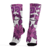 GS Hyper Violet 4s Socks Match 23 Floral 3D All-Over Print Flower - NastyJamz