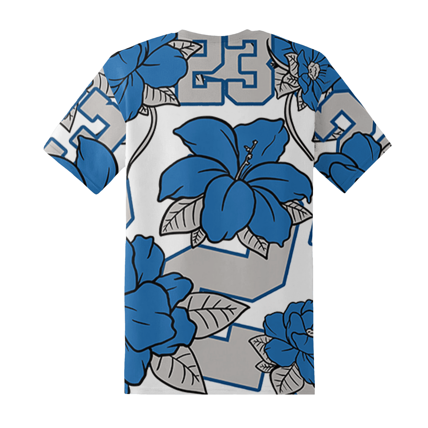 Industrial Blue 4s T Shirt Match 23 Floral 3D All-Over Print Flower - NastyJamz