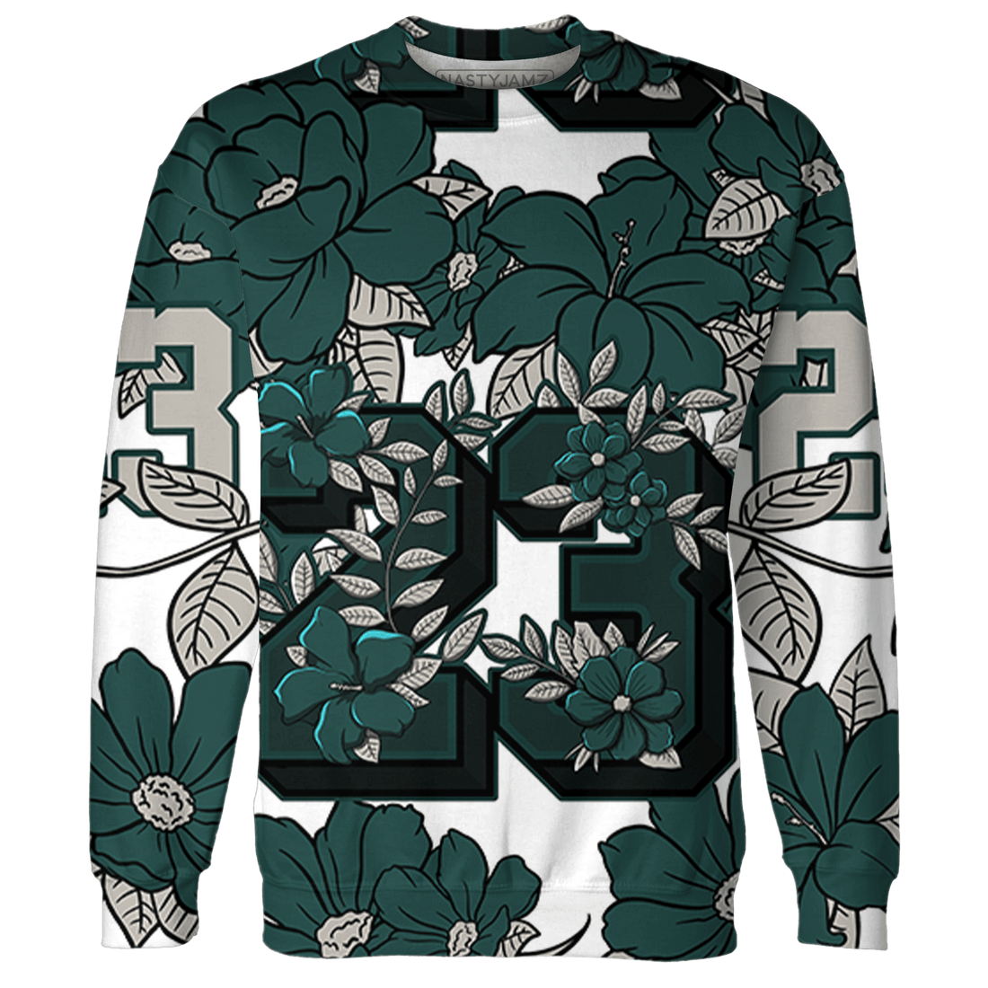 Oxidized Green 4s Hoodie Match 23 Floral 3D All-Over Print - NastyJamz