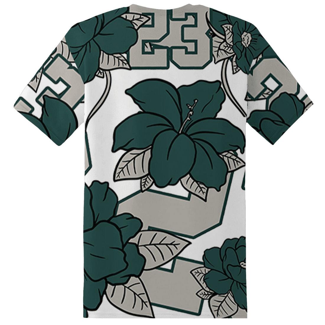 Oxidized Green 4s T Shirt Match 23 Floral 3D All-Over Print Flower - NastyJamz