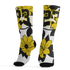 Vivid Sulfur 4s Socks Match 23 Floral 3D All-Over Print Flower - NastyJamz