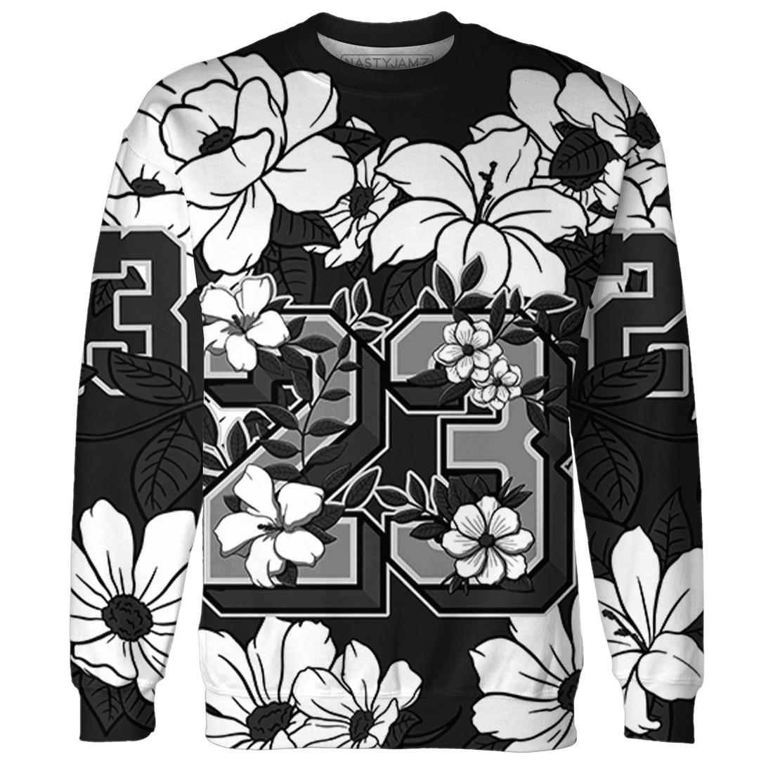 White-Thunder-4s-Sweatshirt-Match-23-Floral-3D-Flower