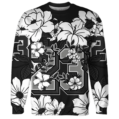 White-Thunder-4s-Sweatshirt-Match-23-Floral-3D-Flower