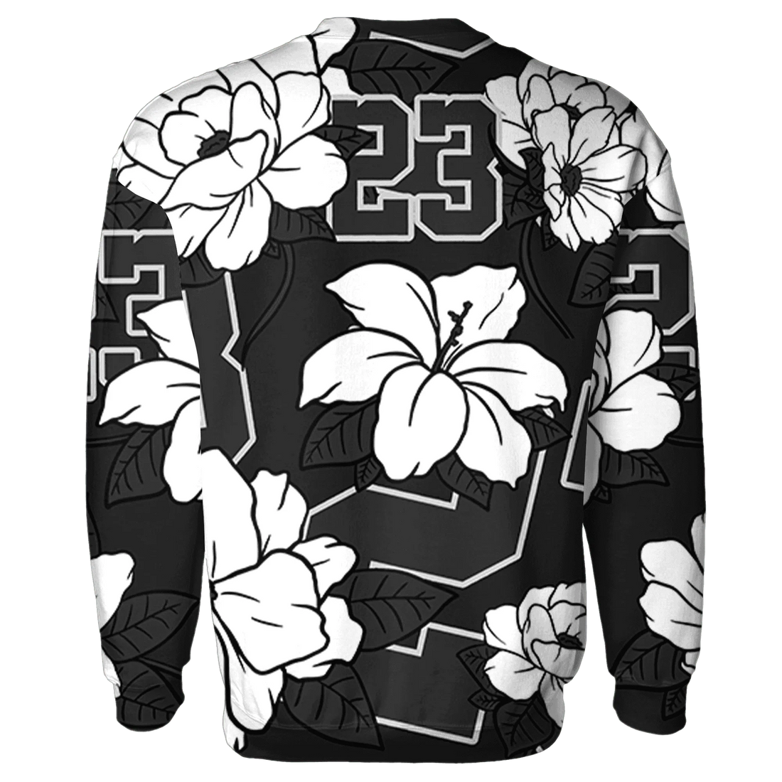 White-Thunder-4s-Sweatshirt-Match-23-Floral-3D-Flower