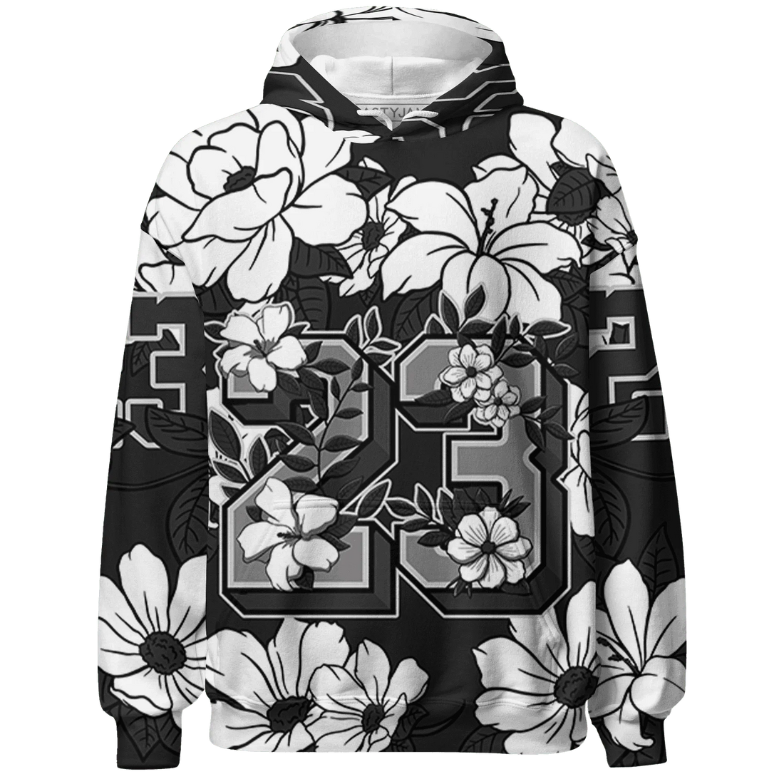 White-Thunder-4s-Hoodie-Match-23-Floral-3D-Flower