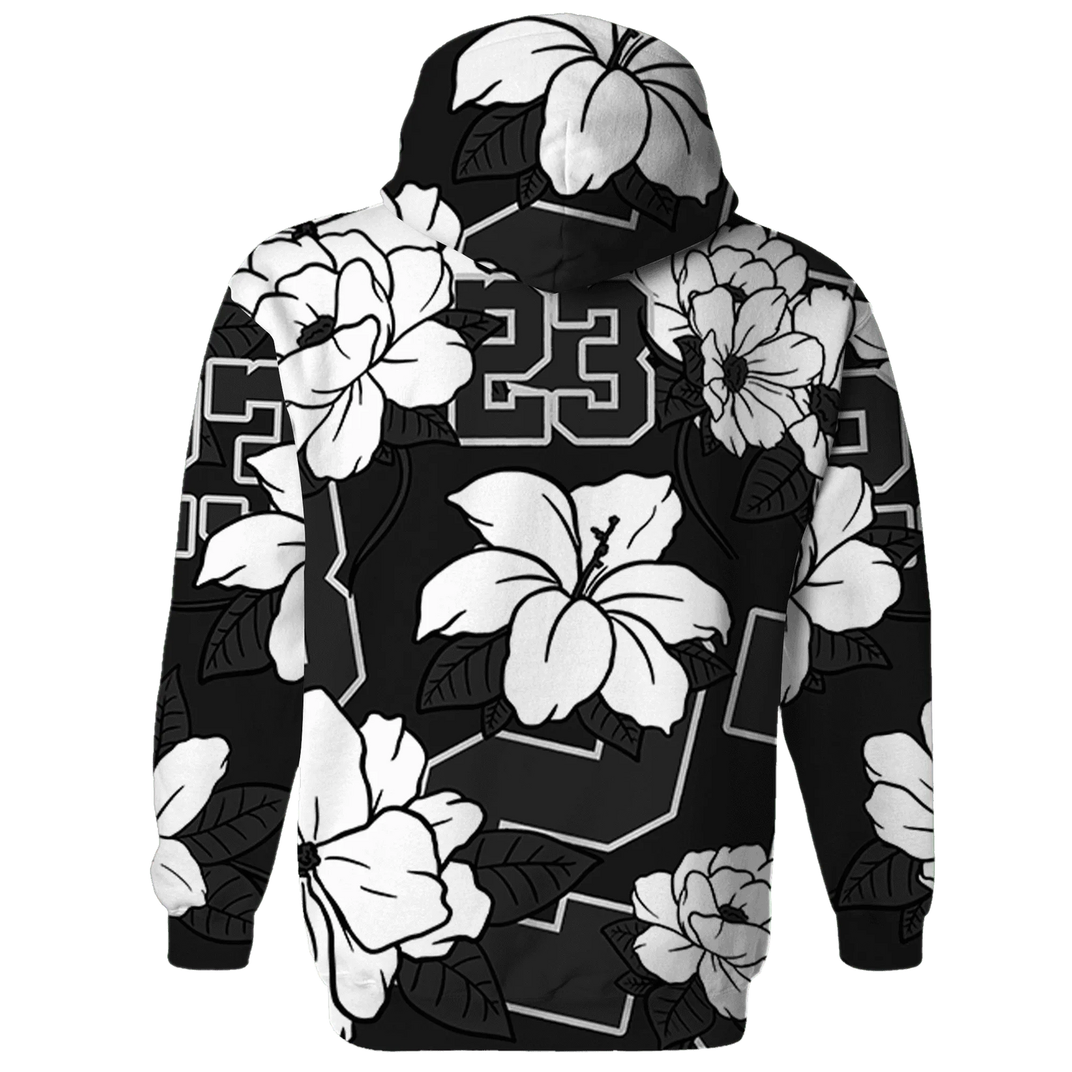 White-Thunder-4s-Hoodie-Match-23-Floral-3D-Flower