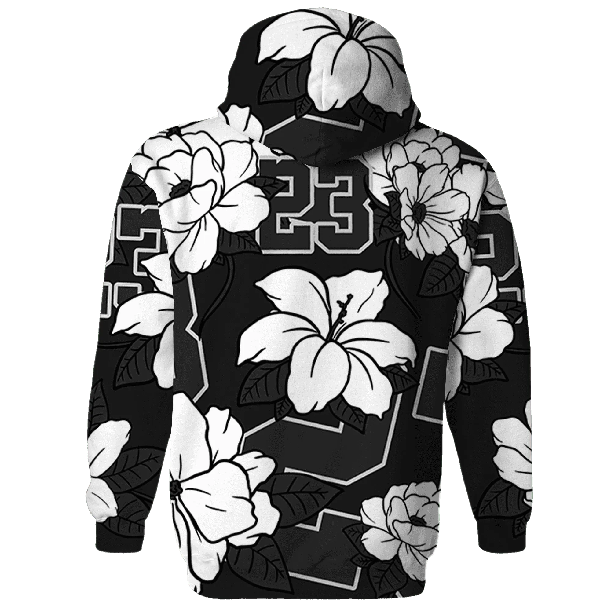 White-Thunder-4s-Hoodie-Match-23-Floral-3D-Flower