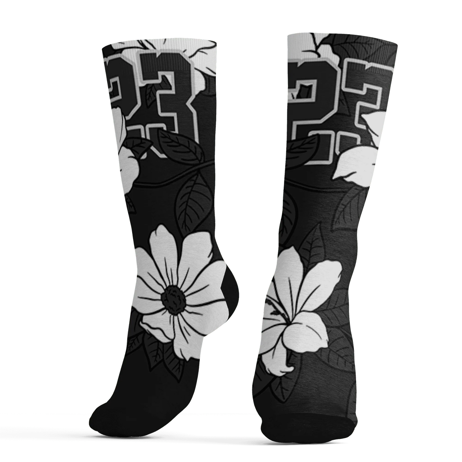 White-Thunder-4s-Socks-Match-23-Floral-3D-Flower