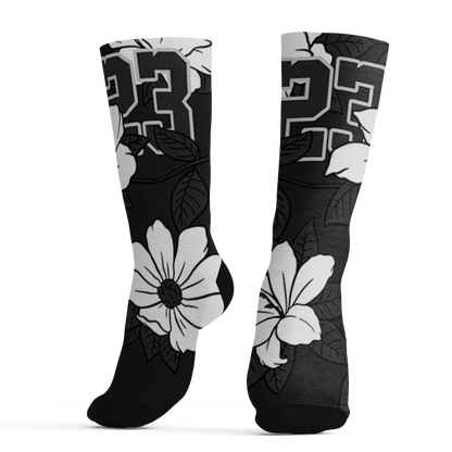 White-Thunder-4s-Socks-Match-23-Floral-3D-Flower