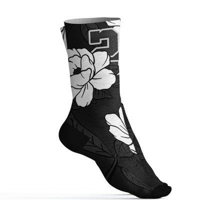 White-Thunder-4s-Socks-Match-23-Floral-3D-Flower