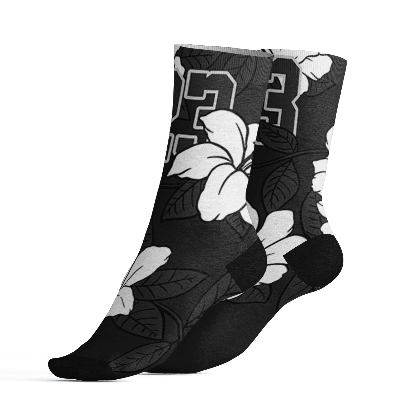 White-Thunder-4s-Socks-Match-23-Floral-3D-Flower