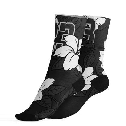 White-Thunder-4s-Socks-Match-23-Floral-3D-Flower