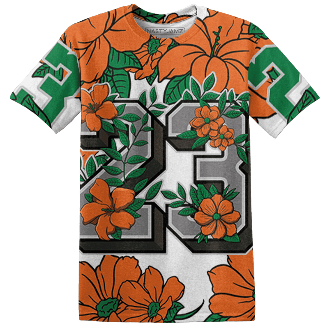 MAM Hurricanes 5s T Shirt Match 23 Floral 3D All-Over Print Flower - NastyJamz