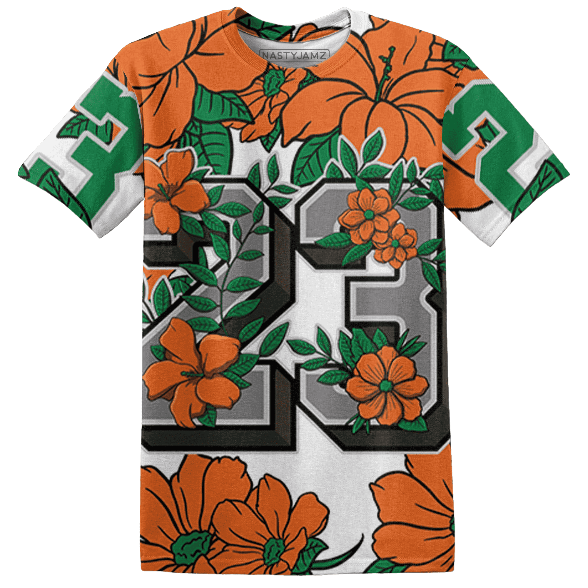 MAM Hurricanes 5s T Shirt Match 23 Floral 3D All-Over Print Flower - NastyJamz