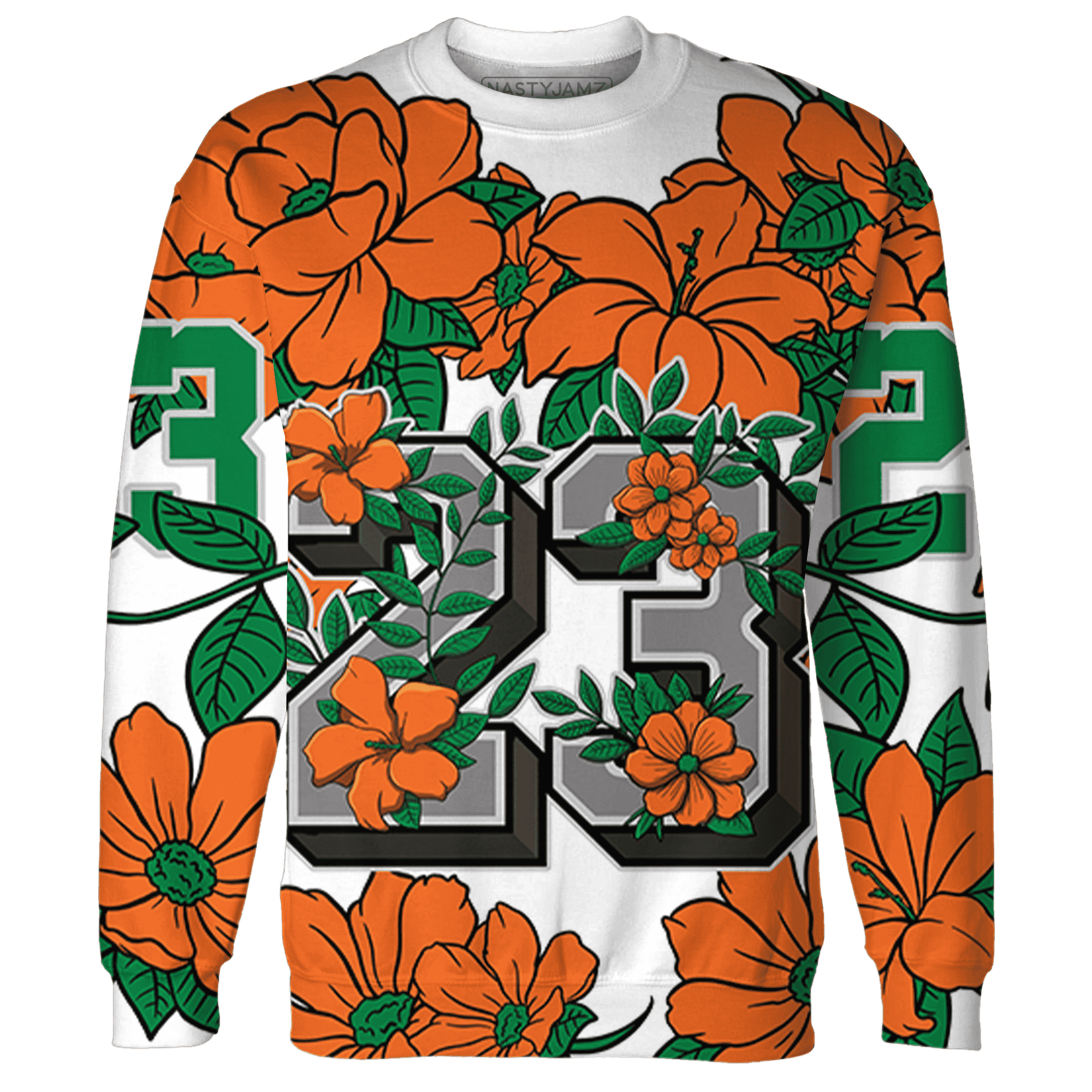 MAM Hurricanes 5s Sweatshirt Match 23 Floral 3D All-Over Print Flower - NastyJamz