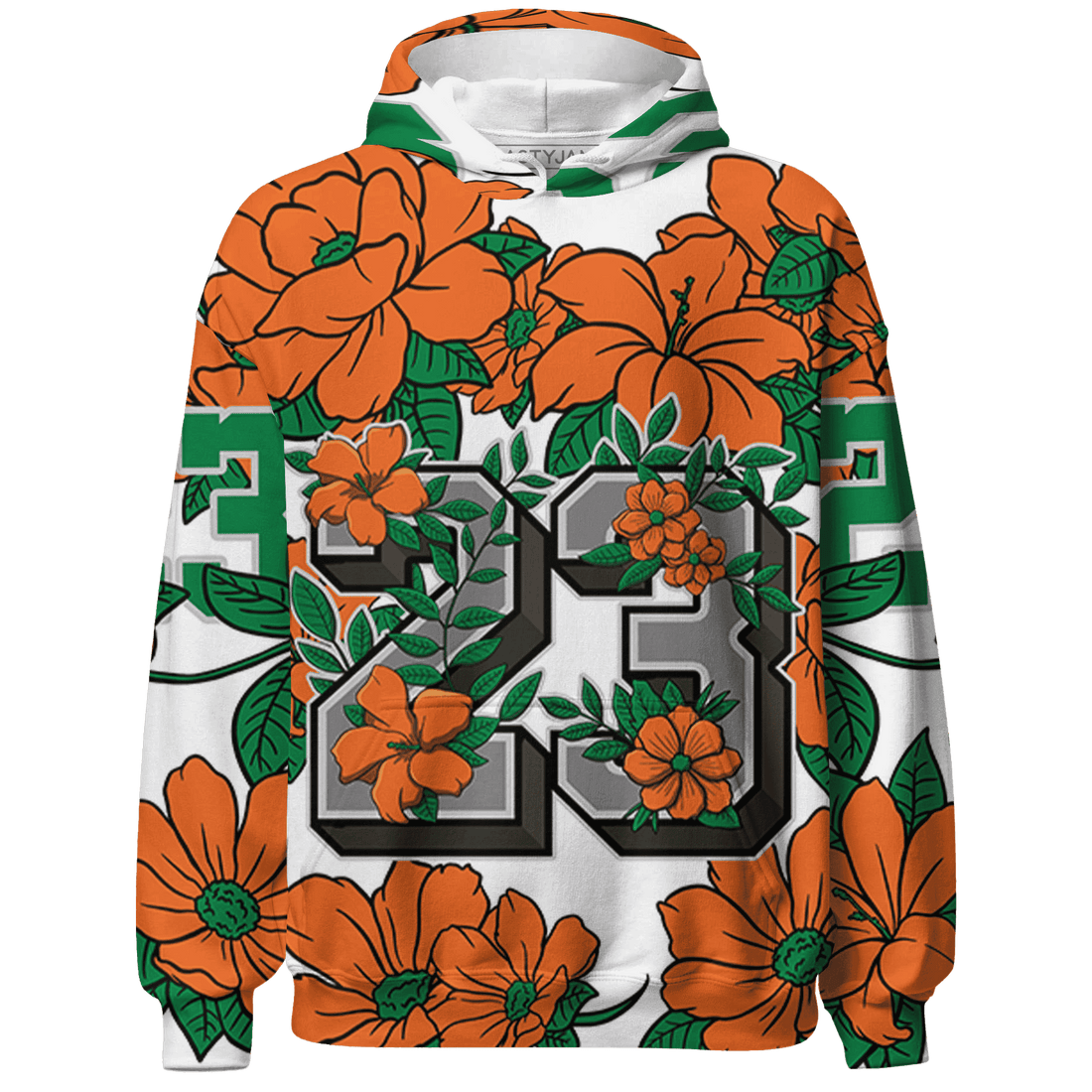MAM Hurricanes 5s Hoodie Match 23 Floral 3D All-Over Print Flower - NastyJamz