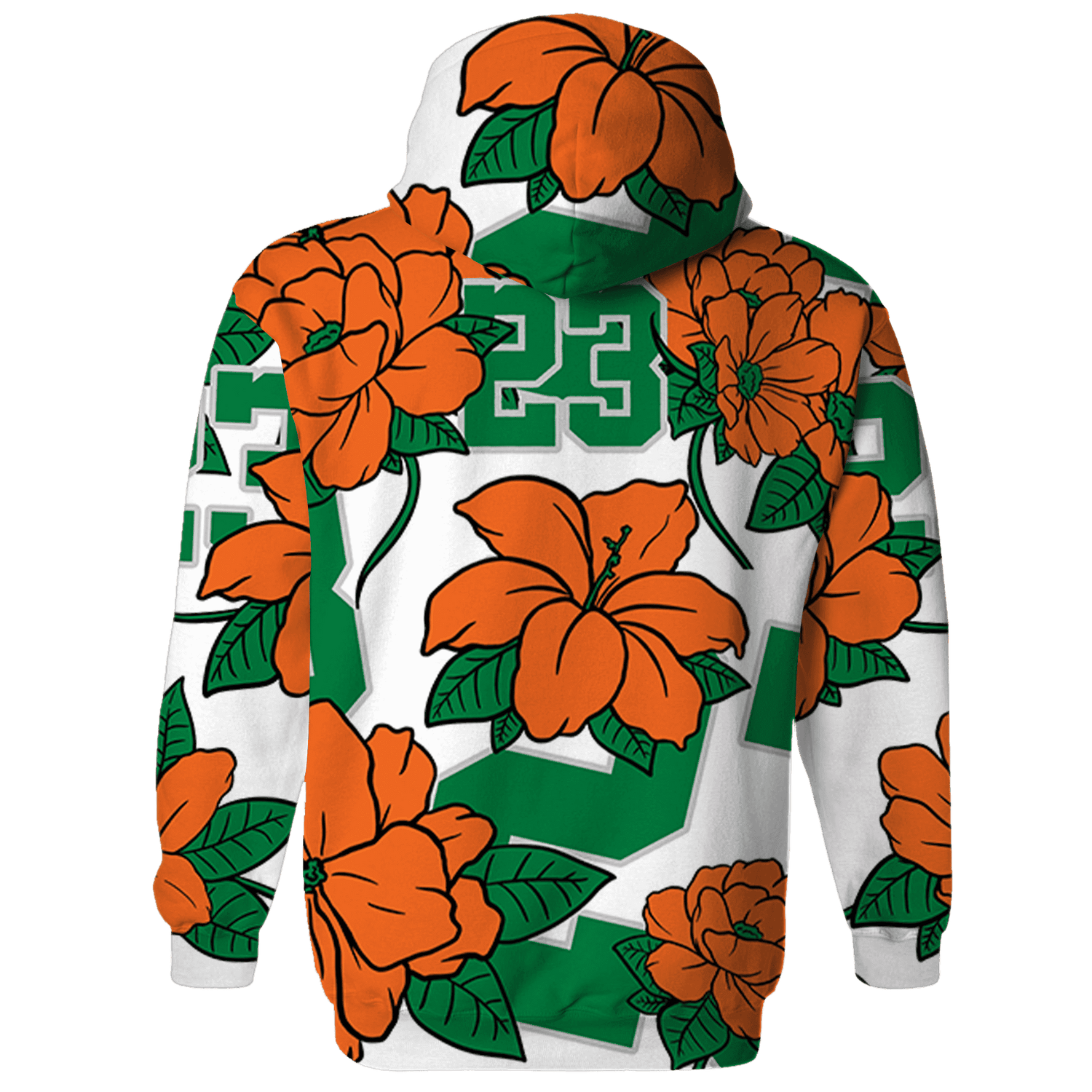 MAM Hurricanes 5s Hoodie Match 23 Floral 3D All-Over Print Flower - NastyJamz