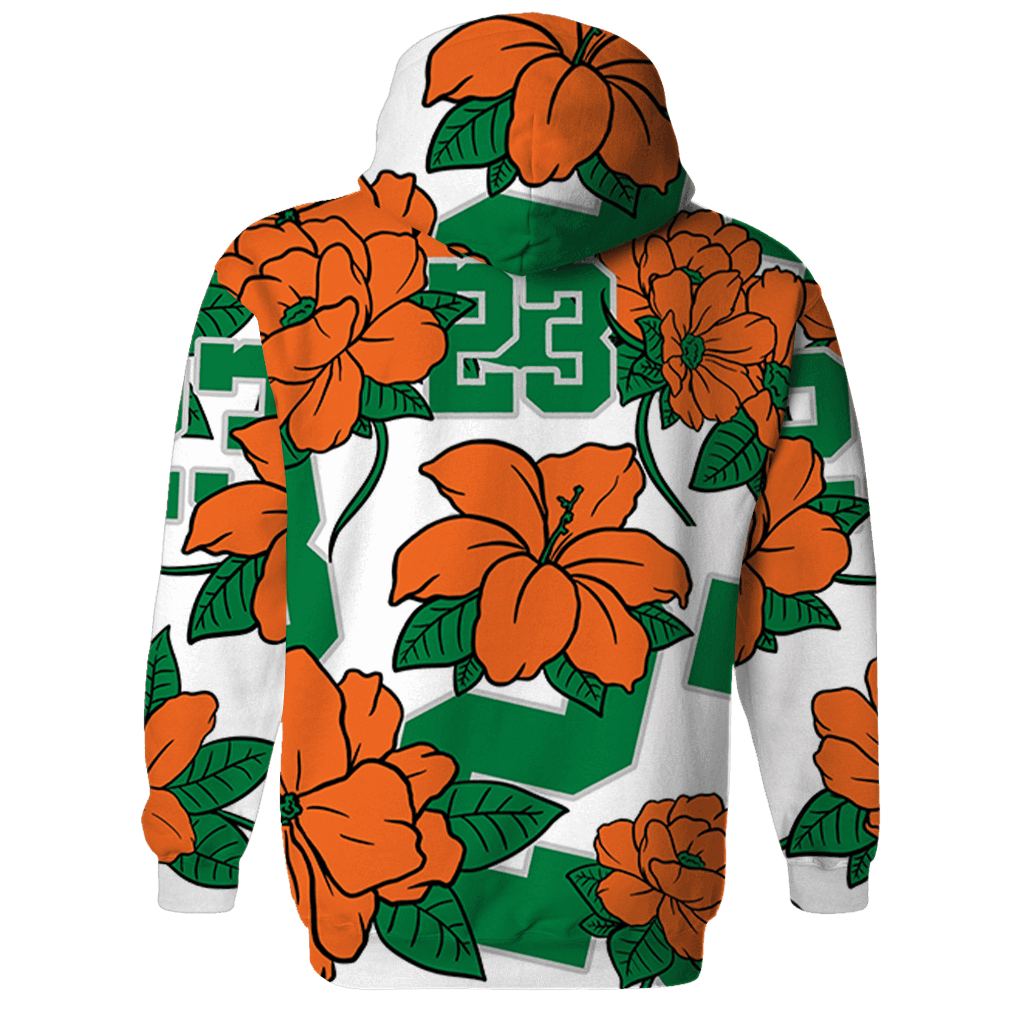 MAM Hurricanes 5s Hoodie Match 23 Floral 3D All-Over Print Flower - NastyJamz
