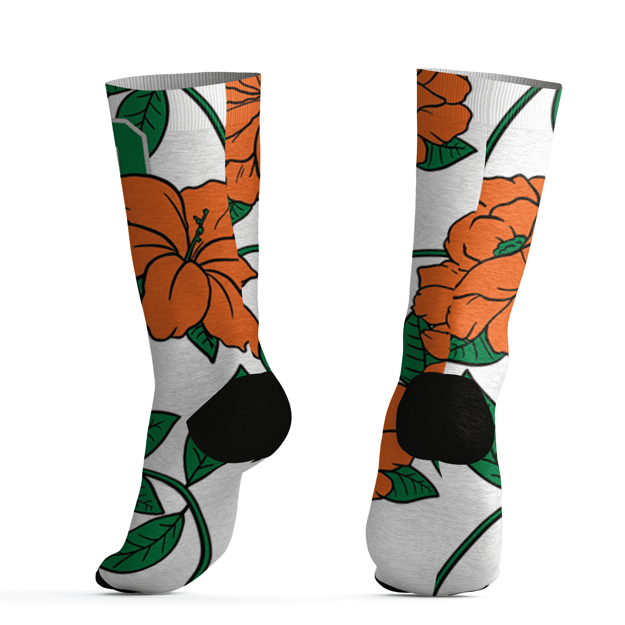 AJ 5 MAM Hurricanes Socks Match 23 Floral 3D All-Over Print Flower - NastyJamz