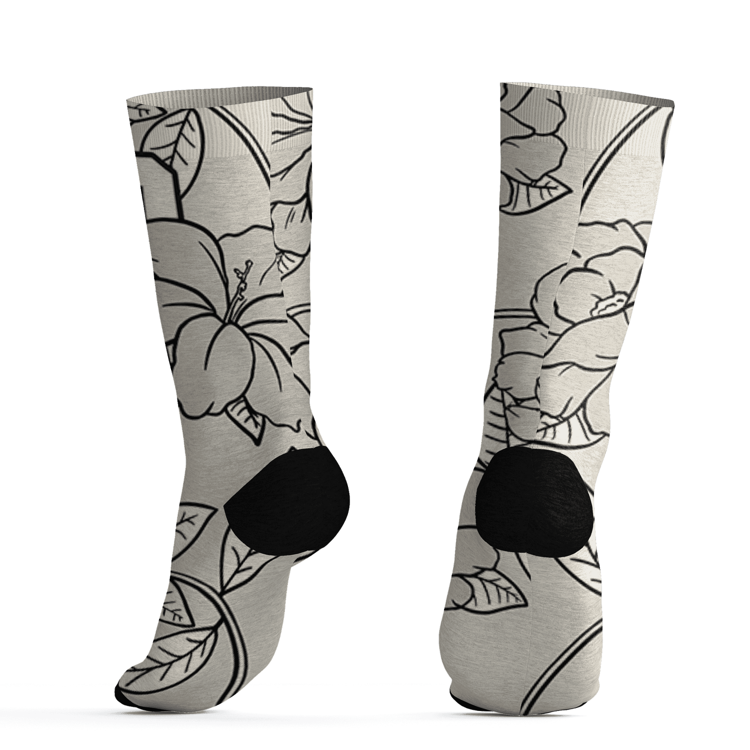 AJ 5 SE Sail Socks Match 23 Floral 3D All-Over Print Flower - NastyJamz
