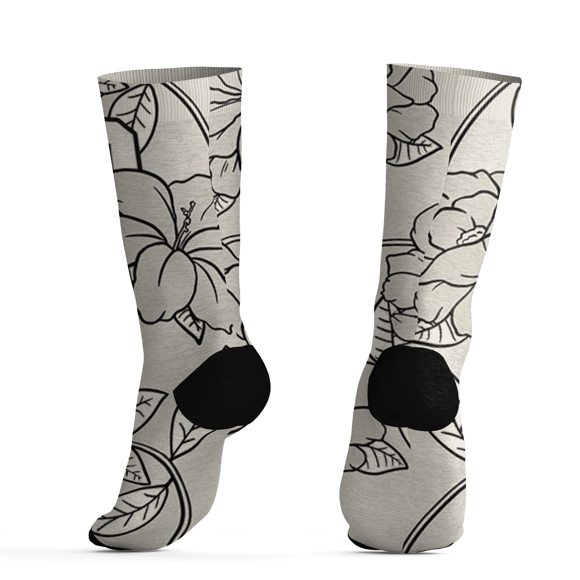 AJ 5 SE Sail Socks Match 23 Floral 3D All-Over Print Flower - NastyJamz