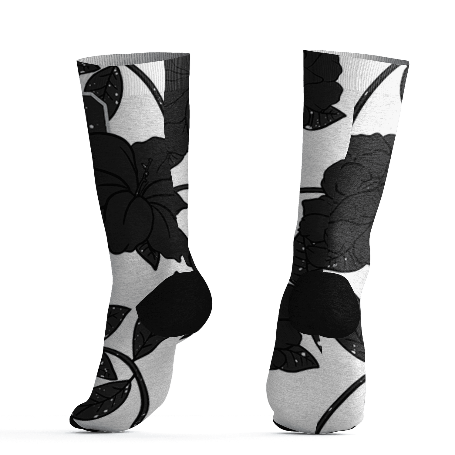 AJ 6 Reverse Oreo Socks Match 23 Floral 3D All-Over Print Flower - NastyJamz