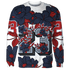 White-Navy-6s-Sweatshirt-Match-23-Floral-3D-Flower
