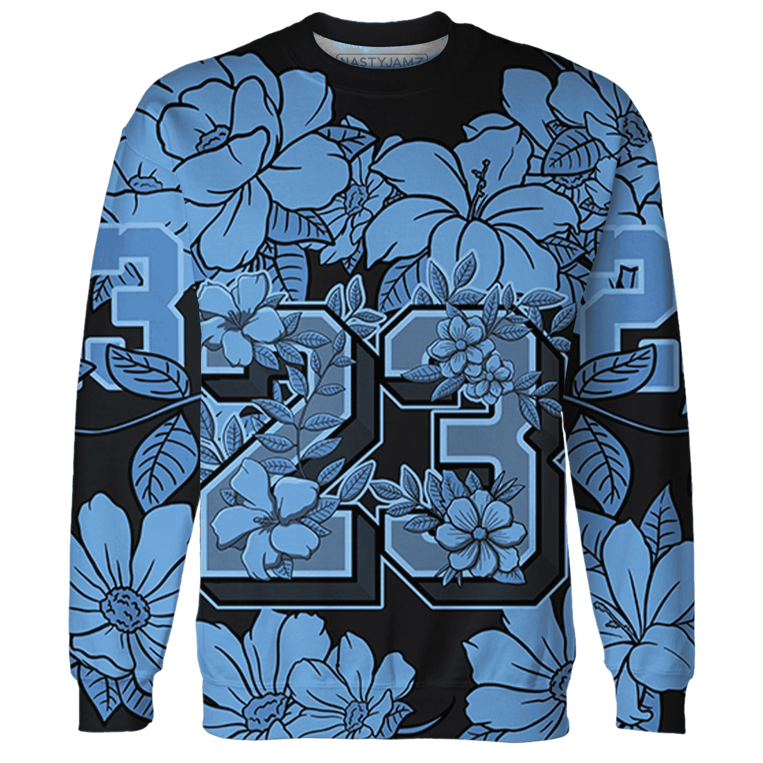 AM-Plus-Black-Univercitii-Blue-Sweatshirt-Match-23-Floral-3D-Flower