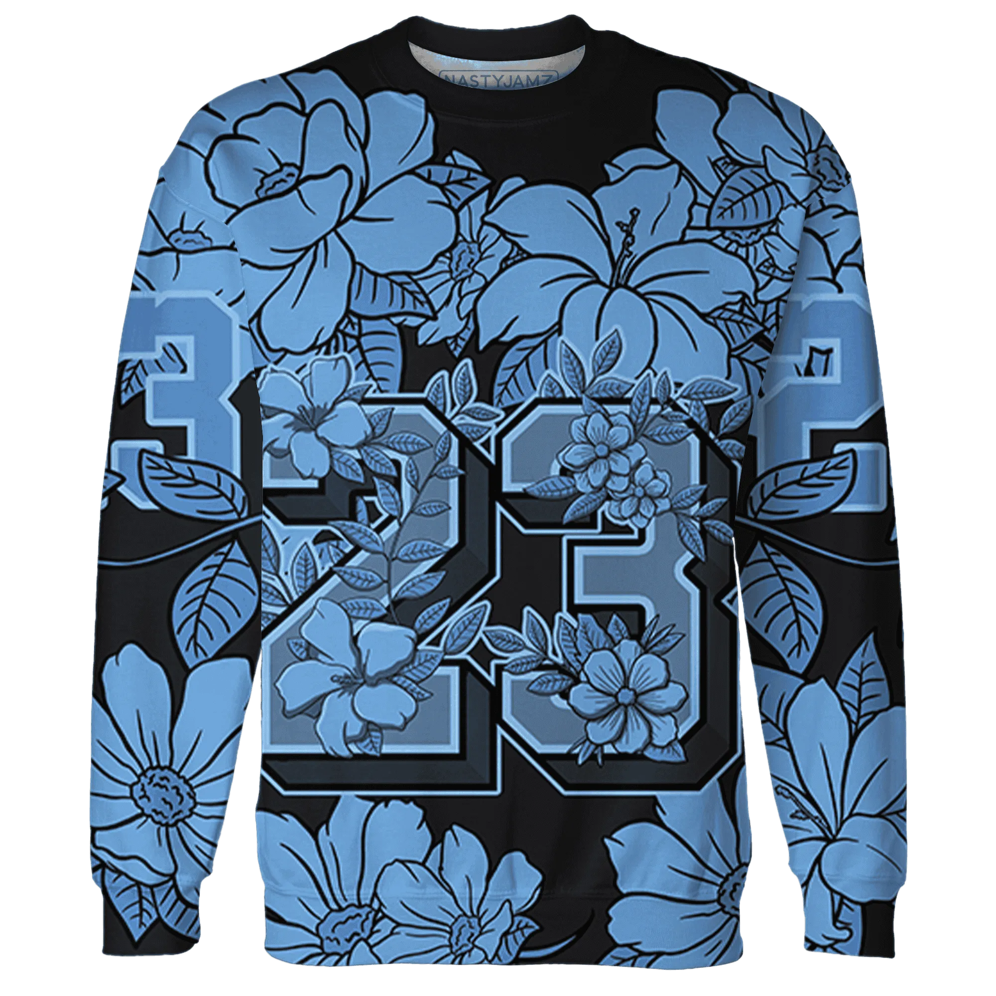 AM-Plus-Black-Univercitii-Blue-Sweatshirt-Match-23-Floral-3D-Flower