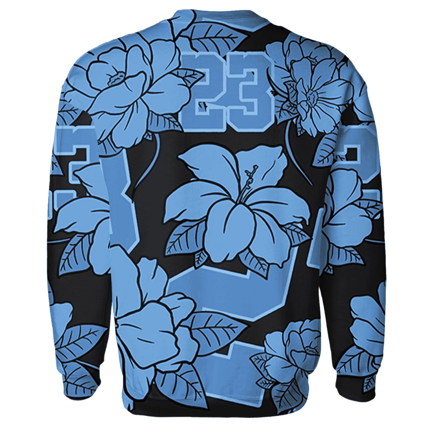 AM-Plus-Black-Univercitii-Blue-Sweatshirt-Match-23-Floral-3D-Flower