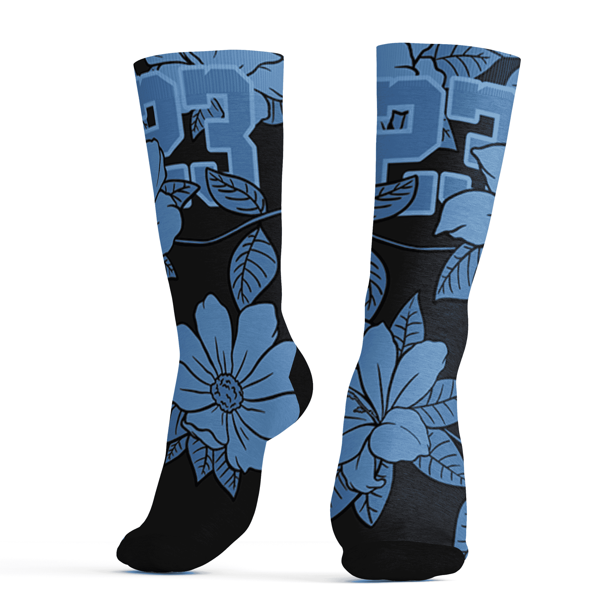 AM-Plus-Black-Univercitii-Blue-Socks-Match-23-Floral-3D-Flower