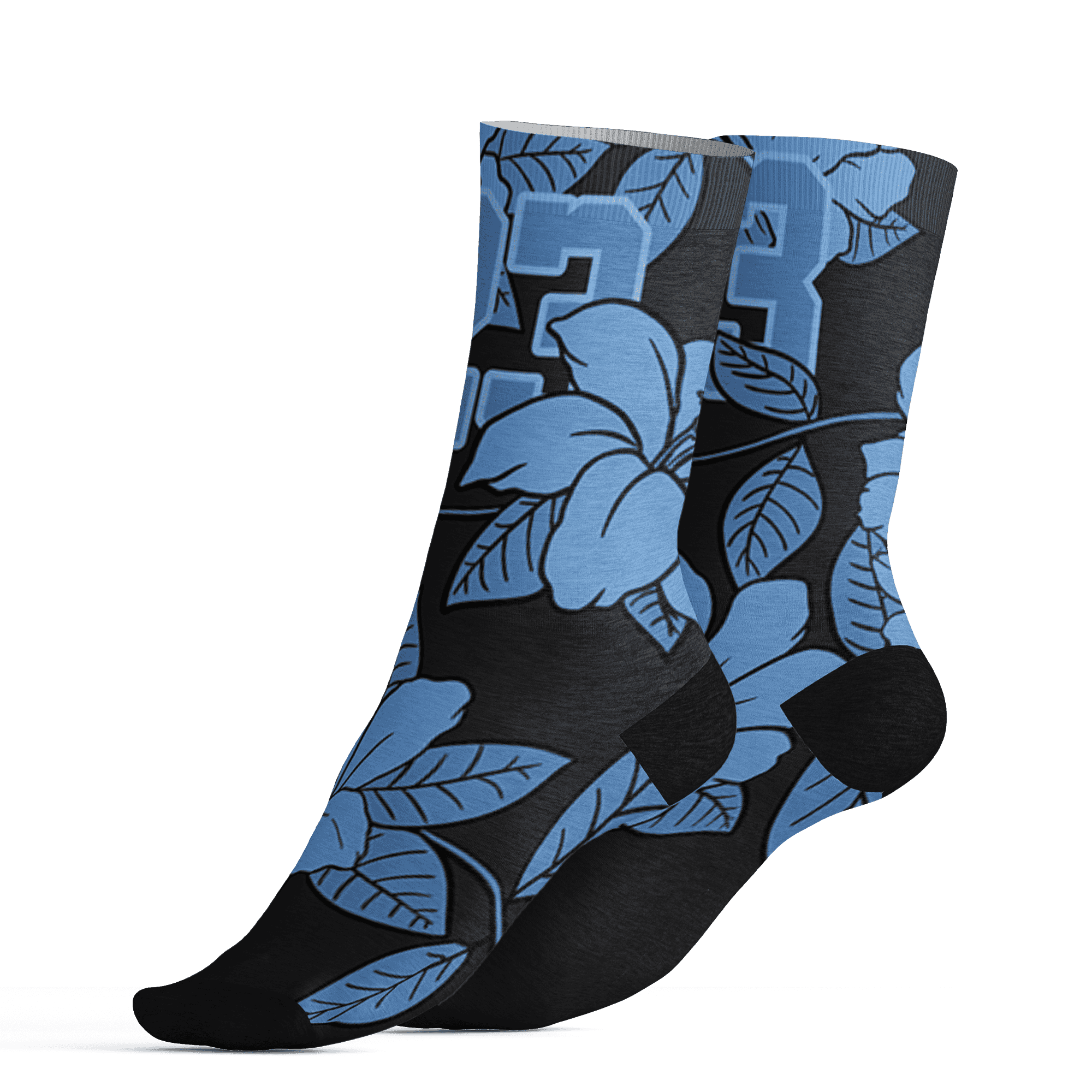 AM-Plus-Black-Univercitii-Blue-Socks-Match-23-Floral-3D-Flower