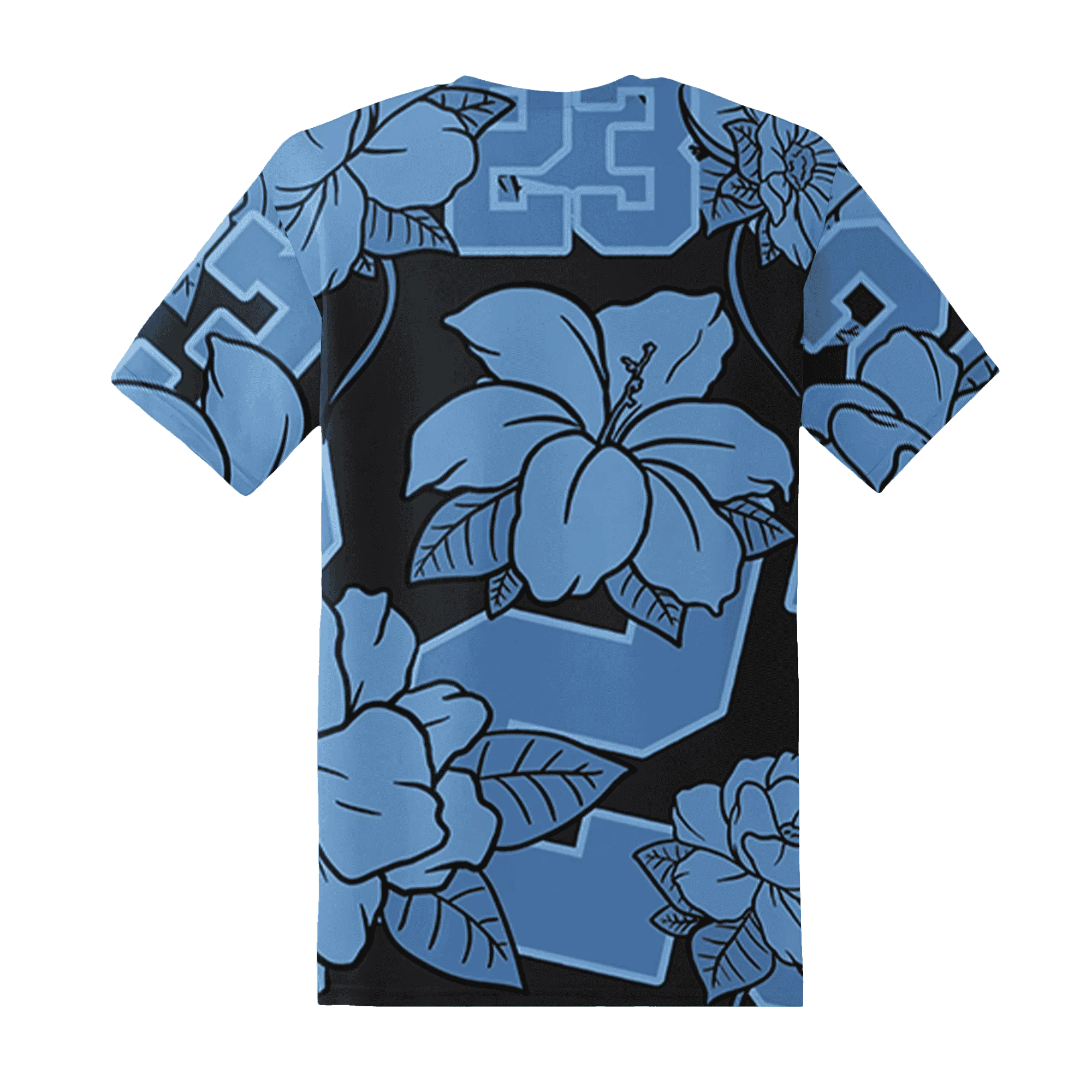 AM-Plus-Black-Univercitii-Blue-T-Shirt-Match-23-Floral-3D-Flower