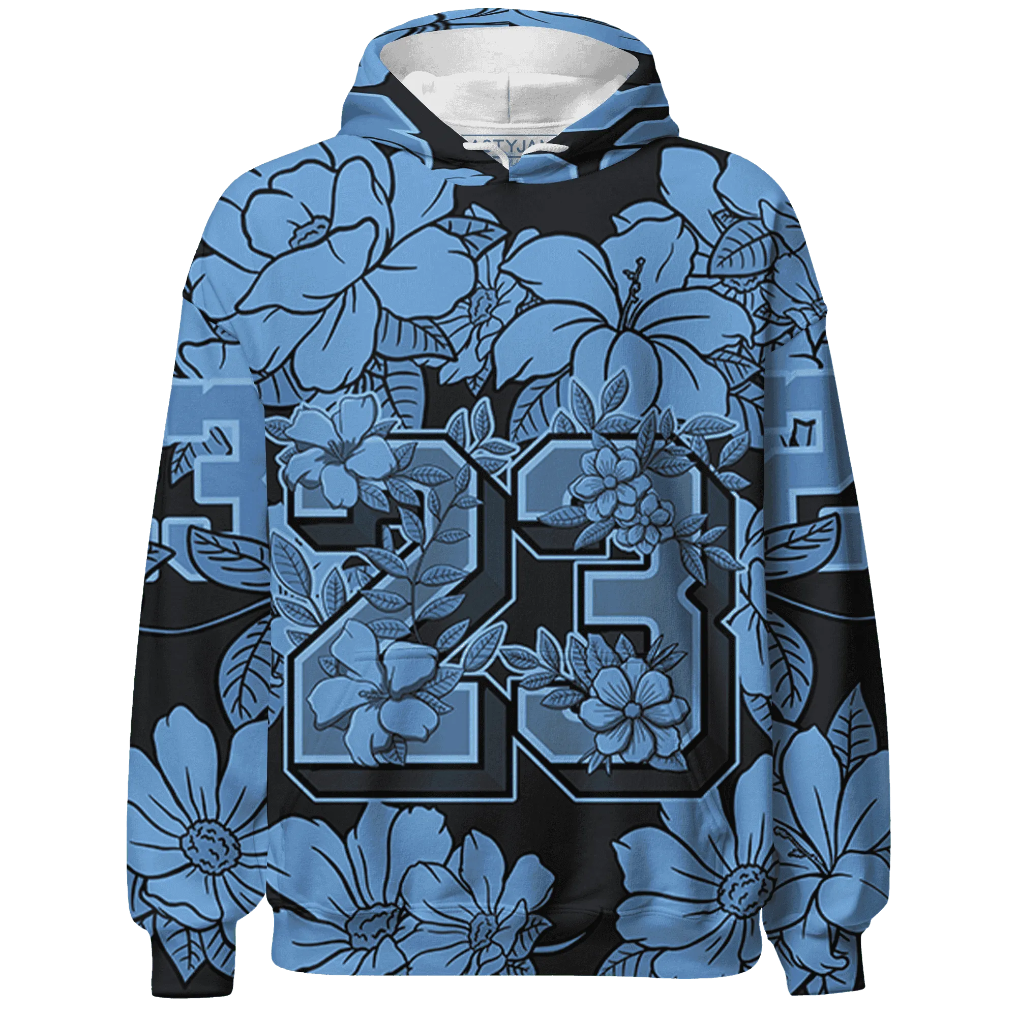 AM-Plus-Black-Univercitii-Blue-Hoodie-Match-23-Floral-3D-Flower